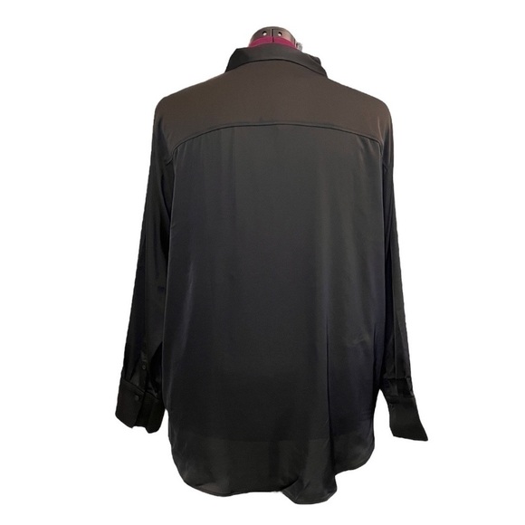 H&M V-Neck Black Satin Sexy Blouse (NWT) - Picture 10 of 12